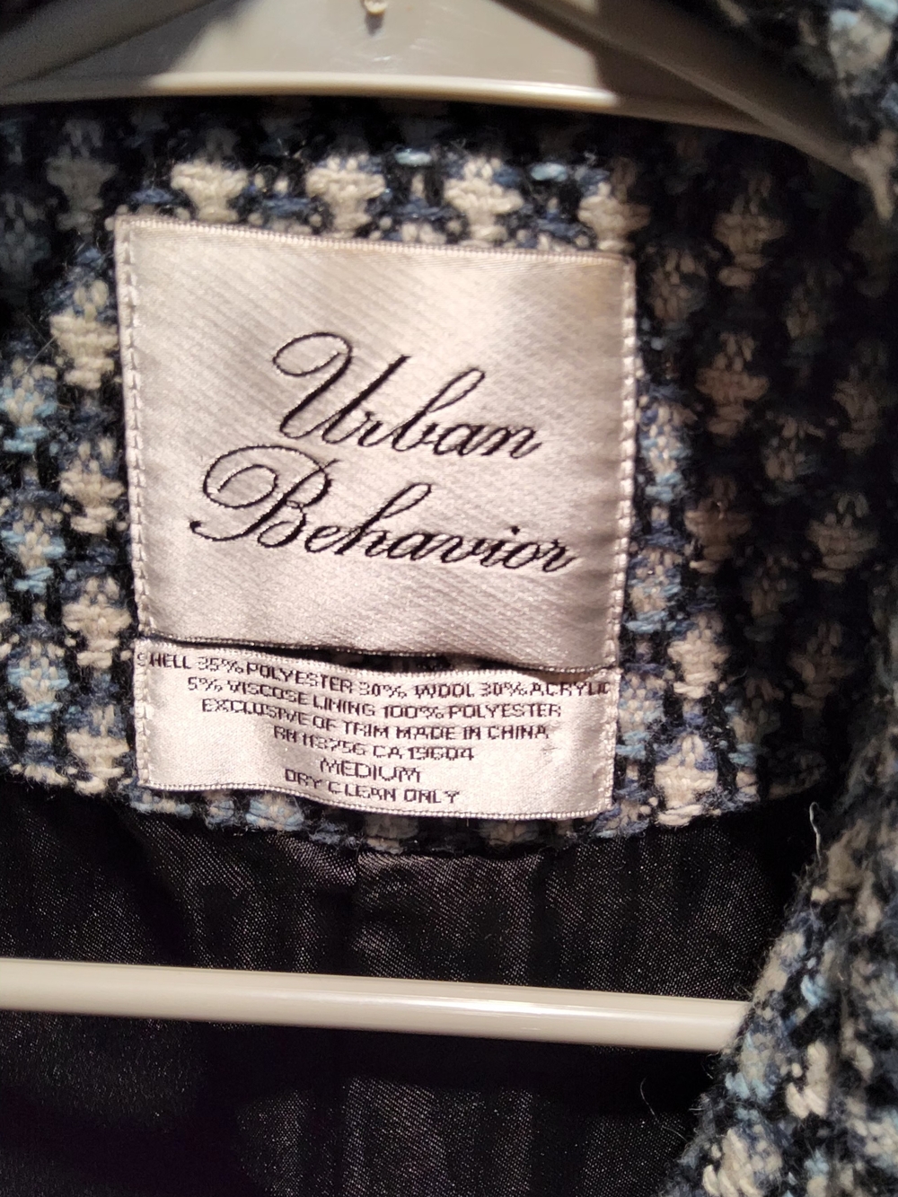 Urban Behavior Blue & Cream Textured Tweed Sport Coat